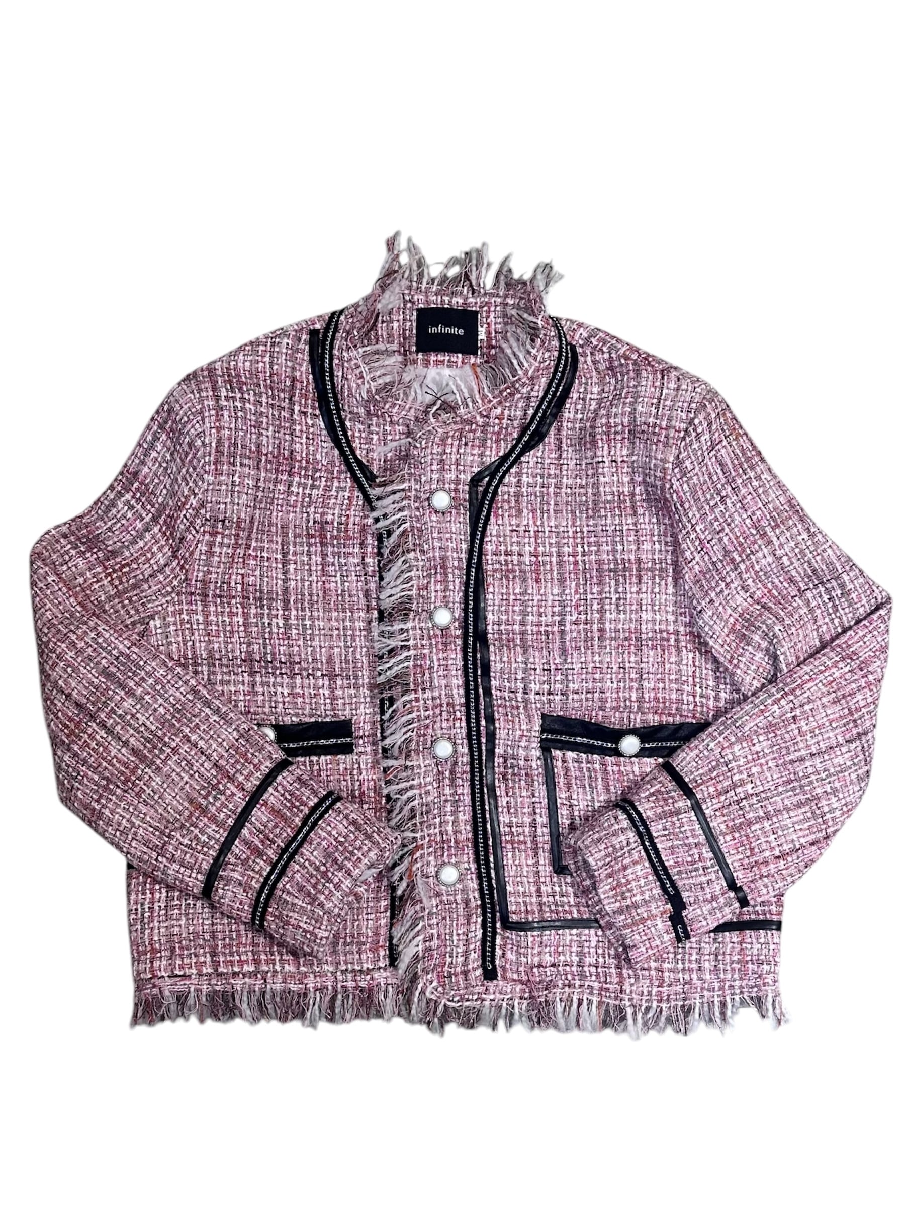 ALUDE SELECT】fringe no color tweed jacket | Pay ID
