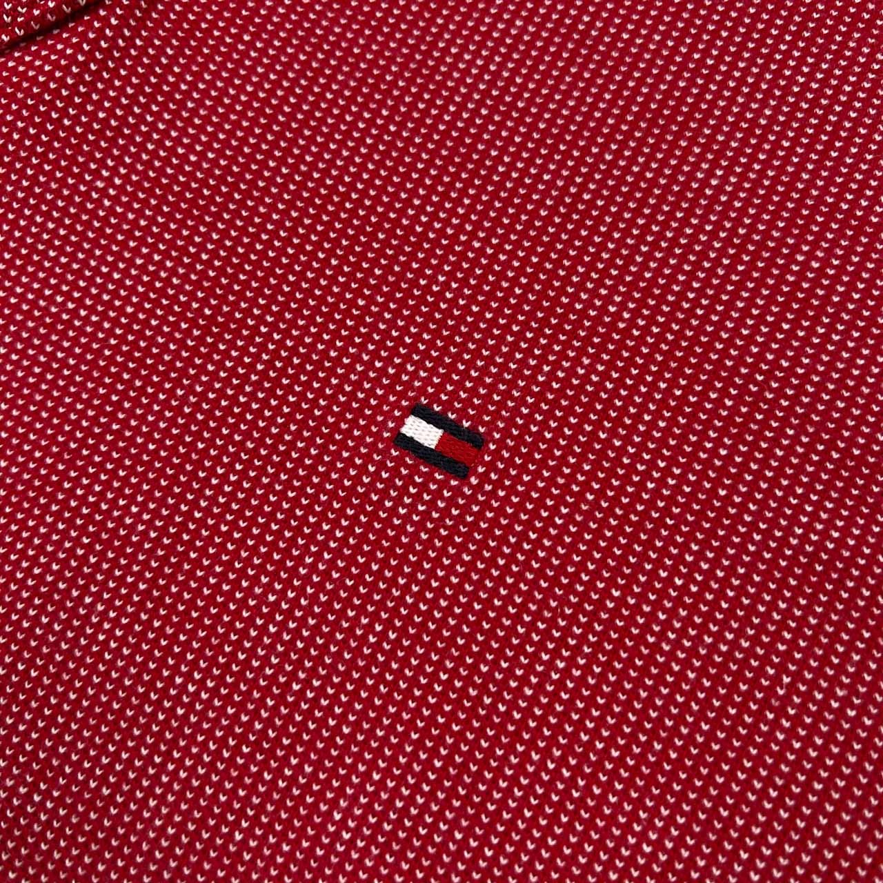 TOMMY HILFIGER トミーヒルフィガー ワンポイント刺繍 半袖 ポロシャツ サイズ XL /メンズ/レッド系/regular fit