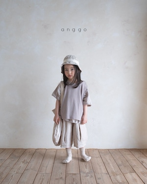 【anggo】タックミディアムパンツ ベージュ 80〜120cm  240712