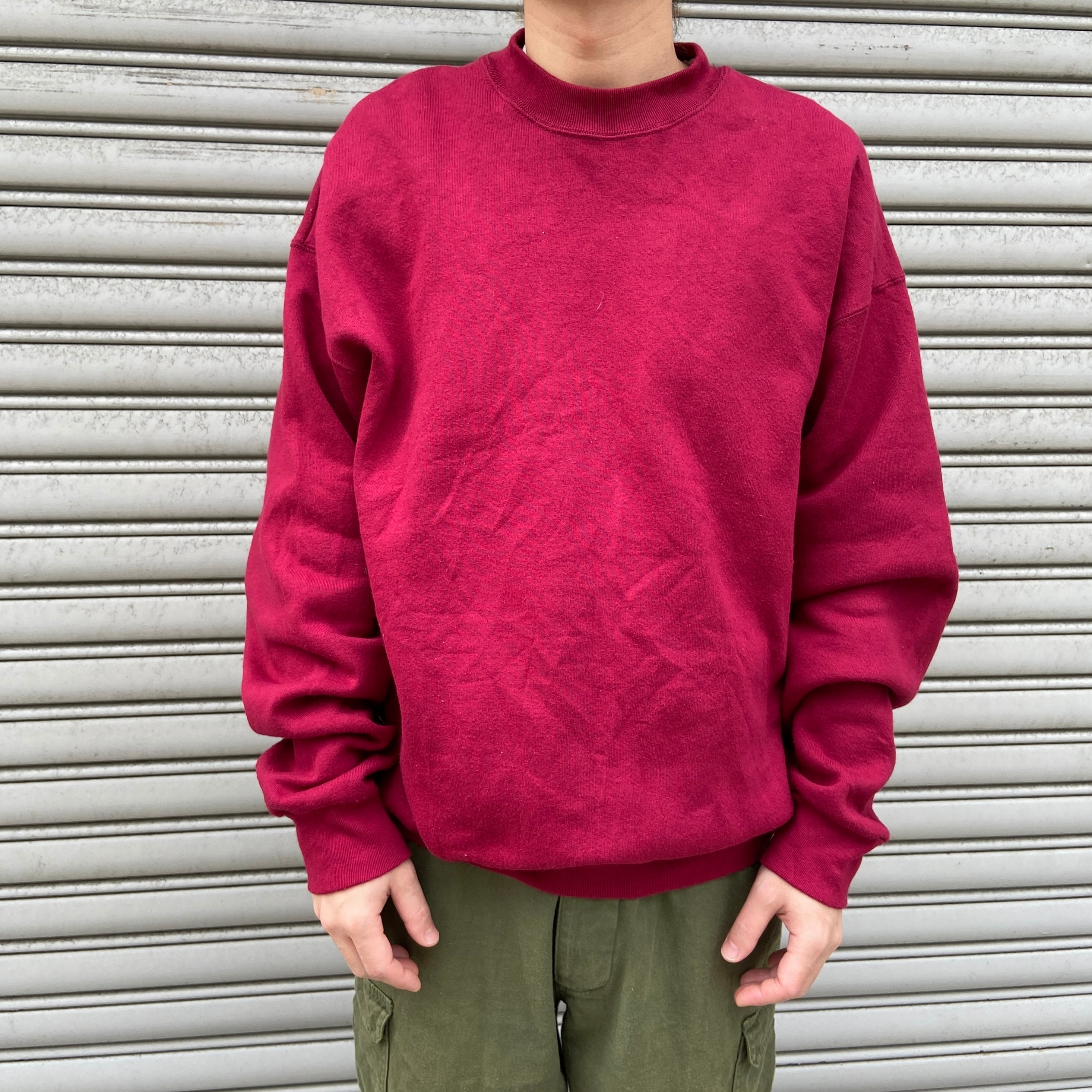 美品 90s USA製 BVD 無地スウェット クルーネック ワインレッド XL