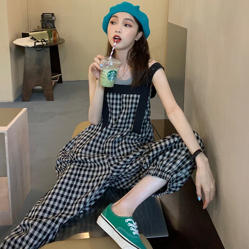 格子柄サマー薄手カジュアルパンツ 夏物 スーパーモール40119210999