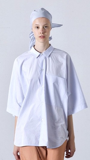 SOFIE D'HOORE -BEECH- short slv shirt with front placket,