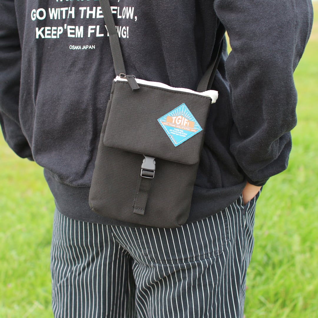 フェスバッグ TGIF! ポリエステル縦型ミニショルダー/サコッシュ