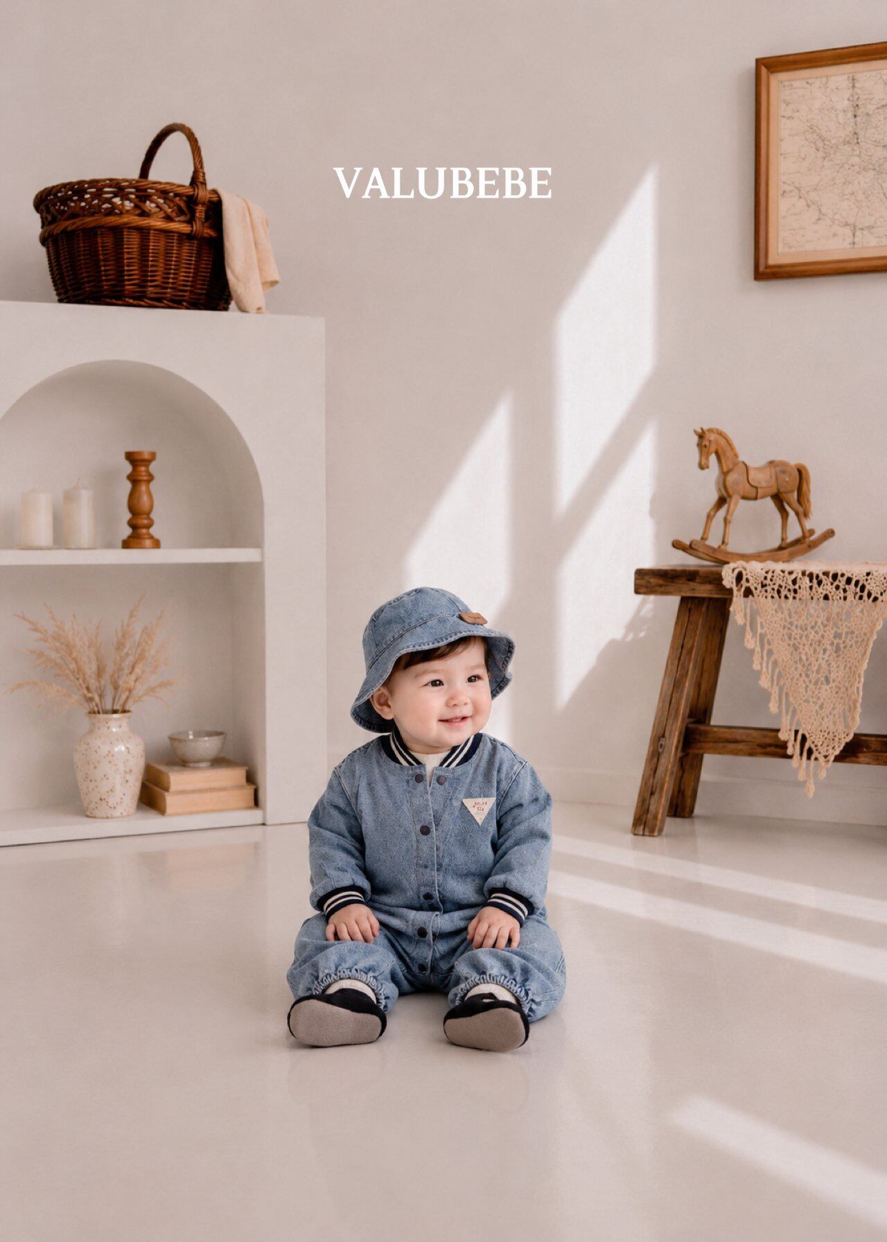 送料無料【予約】/ ドンキデニムジャンプスーツ / valubebe