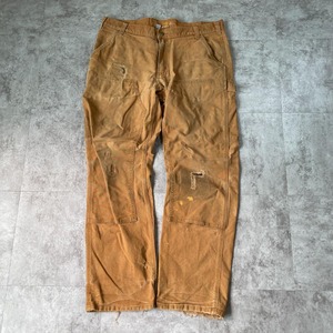 20s ブラウン ダブルニー Carhartt カーハートパンツ 38×32