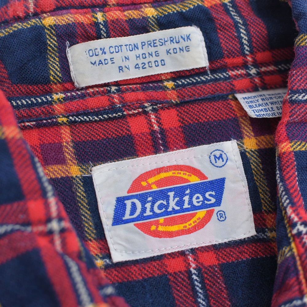 80～90s Dickies ディッキーズ チェック柄 プリントネルシャツ