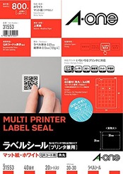 エーワン ラベルシール 40面 20シート 31553