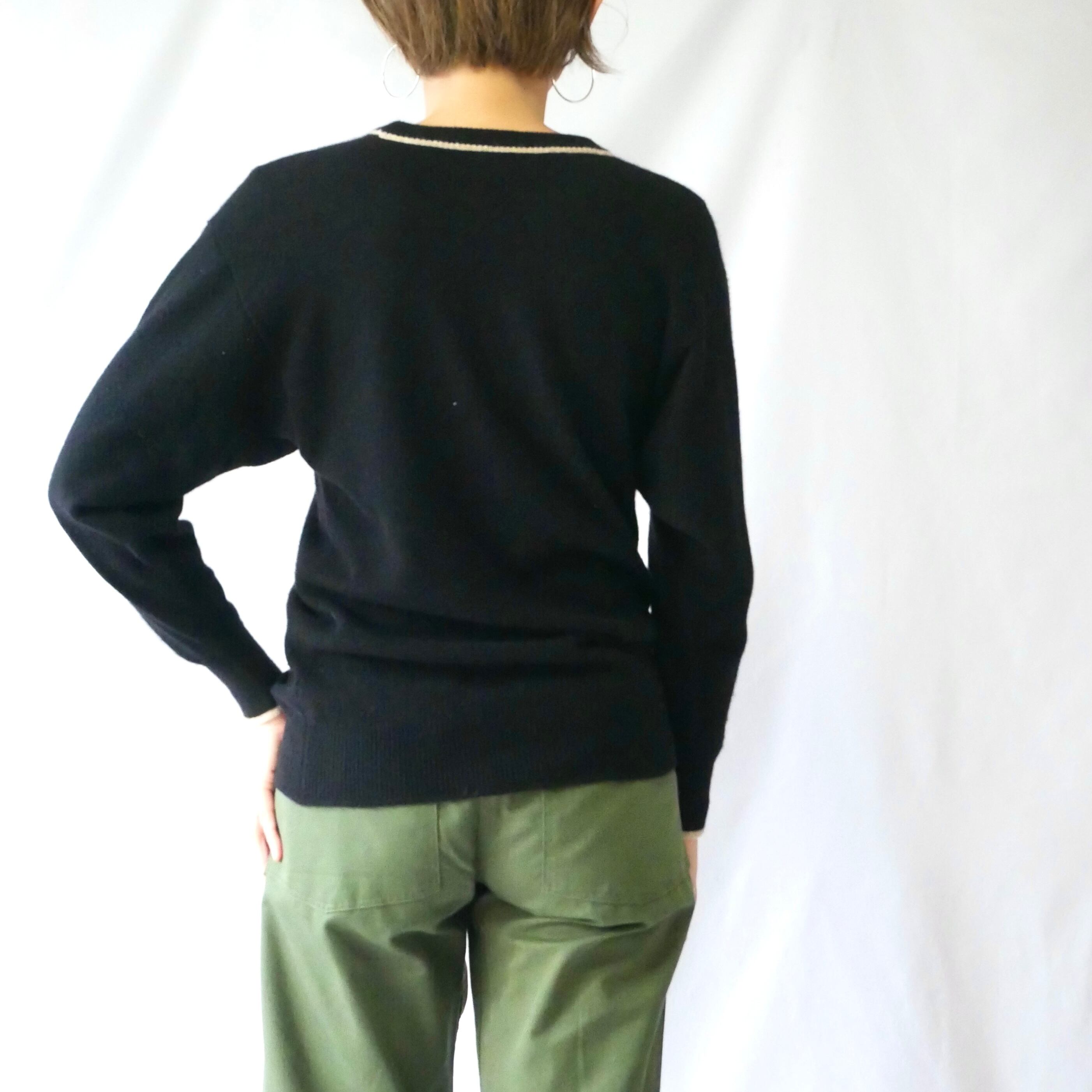 JANE SMITH ニット・セーター 36(S位) 茶x白x黒(総柄) 【古着】【中古】 JANE SMITH - JANE SMITH ニット・セーター 36(S位) 茶x白x黒(総柄