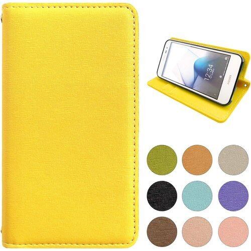 F-51C arrows N ケース 手帳型 カバー スマホケース f-51cケース f-51cカバー f51cケース f51cカバー arrowsN アローズ スマホカバー 手帳型ケース 手帳 スタンド機能 上質 PUレザー 黒TPU サフィアーノ 型押し NB レモンイエロー 1872