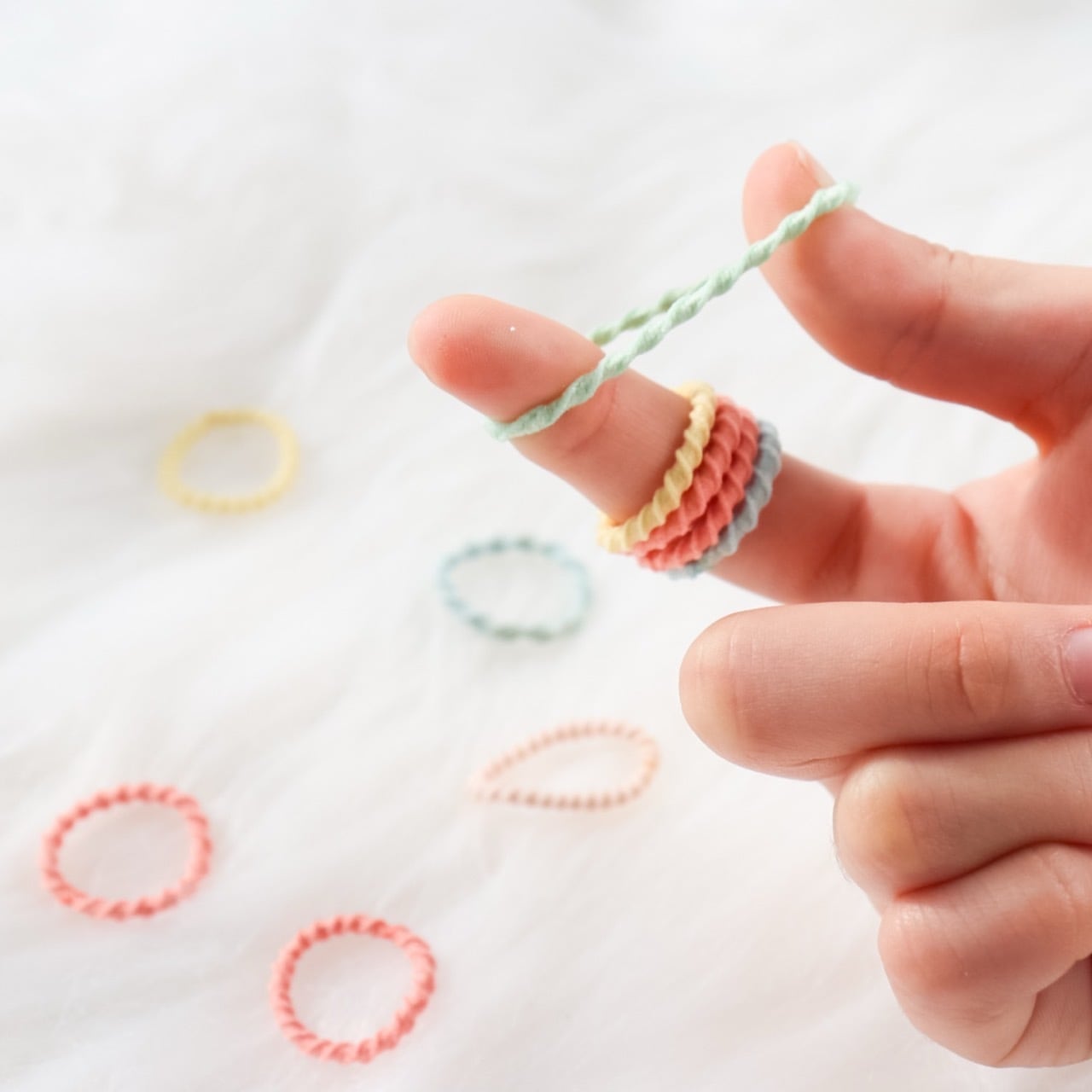 カラフルなぎざぎざのヘアゴム80本セット【147b3】 | YUYUMO