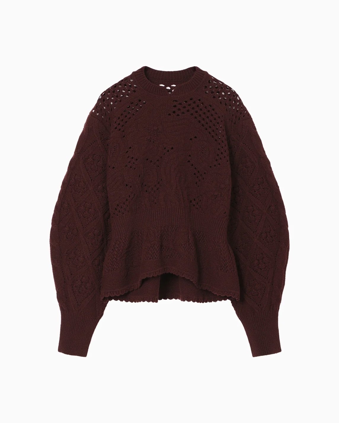 Mame Kurogouchi バスケットパターンコンビネーションニット Geometric