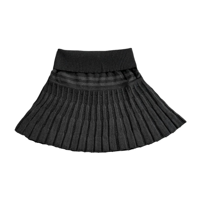 【HAPPY99】Scaevola knit  skirt (Black)