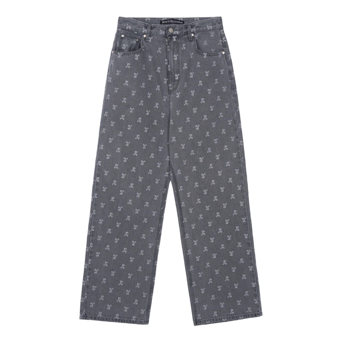 rest & recreation] RR LOGO PRINTED JEANS - LIGHT GREY 正規