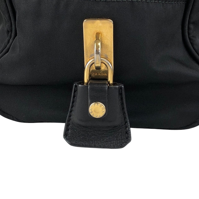 PRADA プラダ ハンドバッグ ブラック ロゴ ナイロン カデナ ミニボストン vintage ヴィンテージ オールド ha37gm