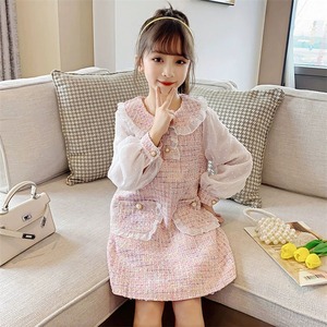 キッズワンピース キッズドレス 女の子 2色 110-160㎝ 子供用 フォーマル レース 長袖 セレモニードレス 25zm996