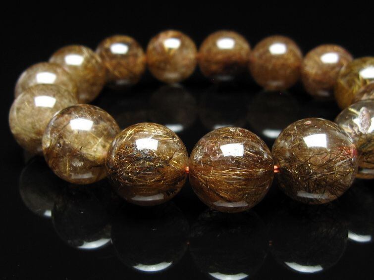 ルチルクォーツ ブレスレット 14mm ブロンズルチル ブレス一点物 111