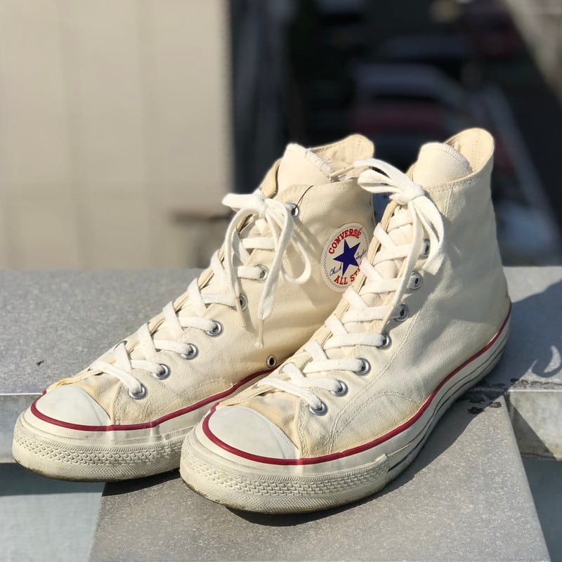 60's CONVERSE コンバース チャックテイラー 三ツ星 オリジナル 生成 白 オフホワイト USA製 美品 US10.5 当て布 希少  ヴィンテージ | agito vintage powered by BASE