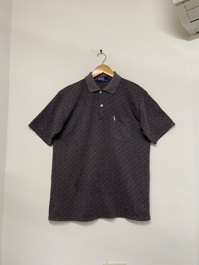 00s COACH Signature Jacquard Pattern Open Collar Shirt/L-XL