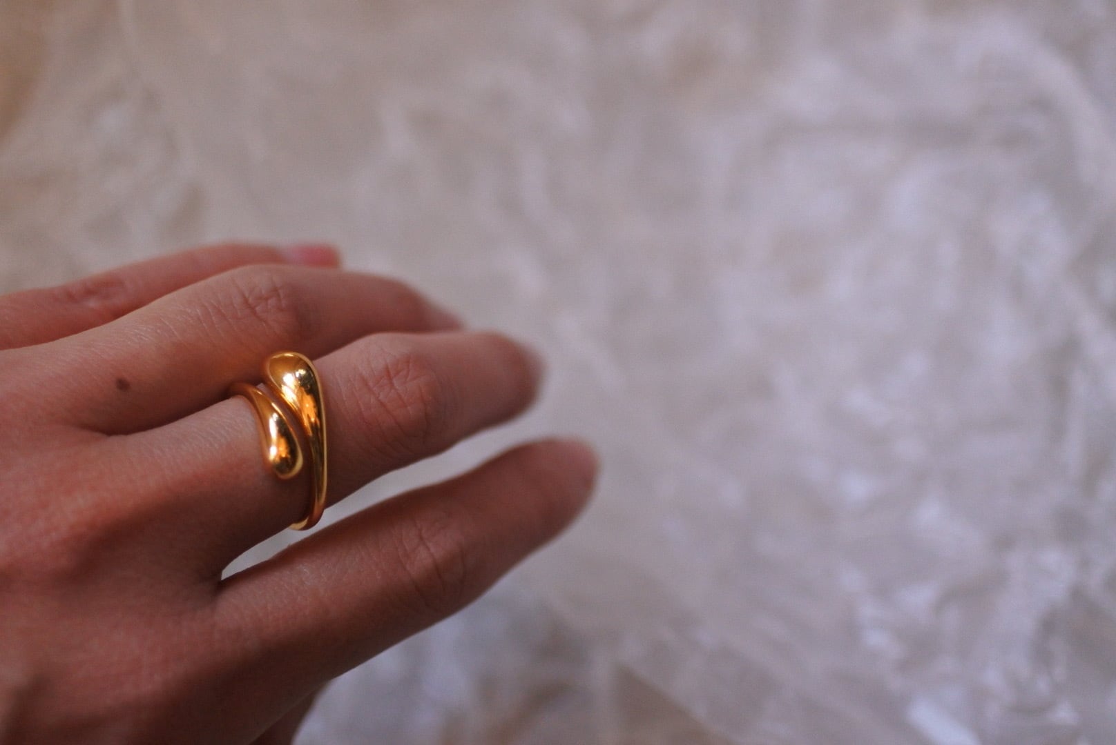 18k gold coating wrap ring.