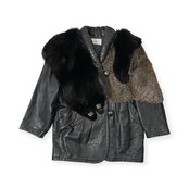 LA,NAVE Femme / SAGA FOX サガフォックス 毛皮付き レザージャケット コート サイズF/ブラック系/レディース/日本製