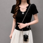 butterfly chain neck tops / l0591