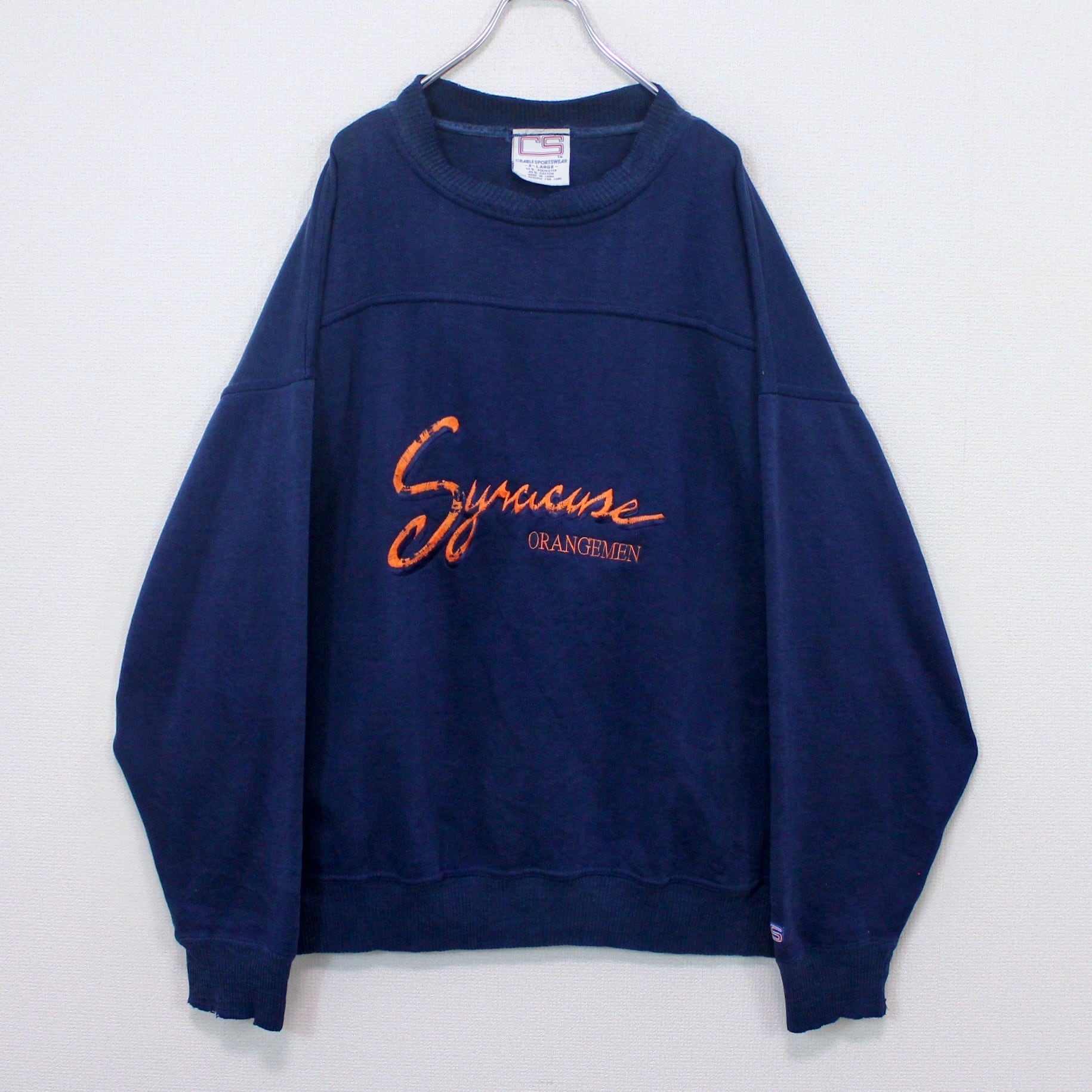 Caka act2】Rough Embroidery Design Vintage Loose Sweat Shirts 