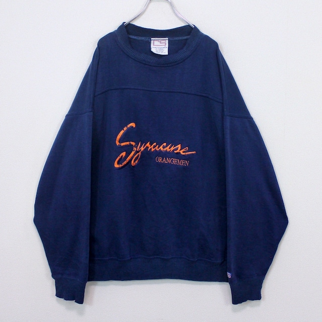 【Caka act2】Rough Embroidery Design Vintage Loose Sweat Shirts