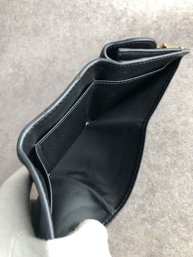 Christian Dior クリスチャン ディオール 財布 ブラック サドル レザー 43-MA-0261 三つ折り財布 vintage ヴィンテージ オールド juppie