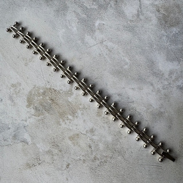 Vintage Modernist Gate Link Bracelet Silver925 Made in Mexico
