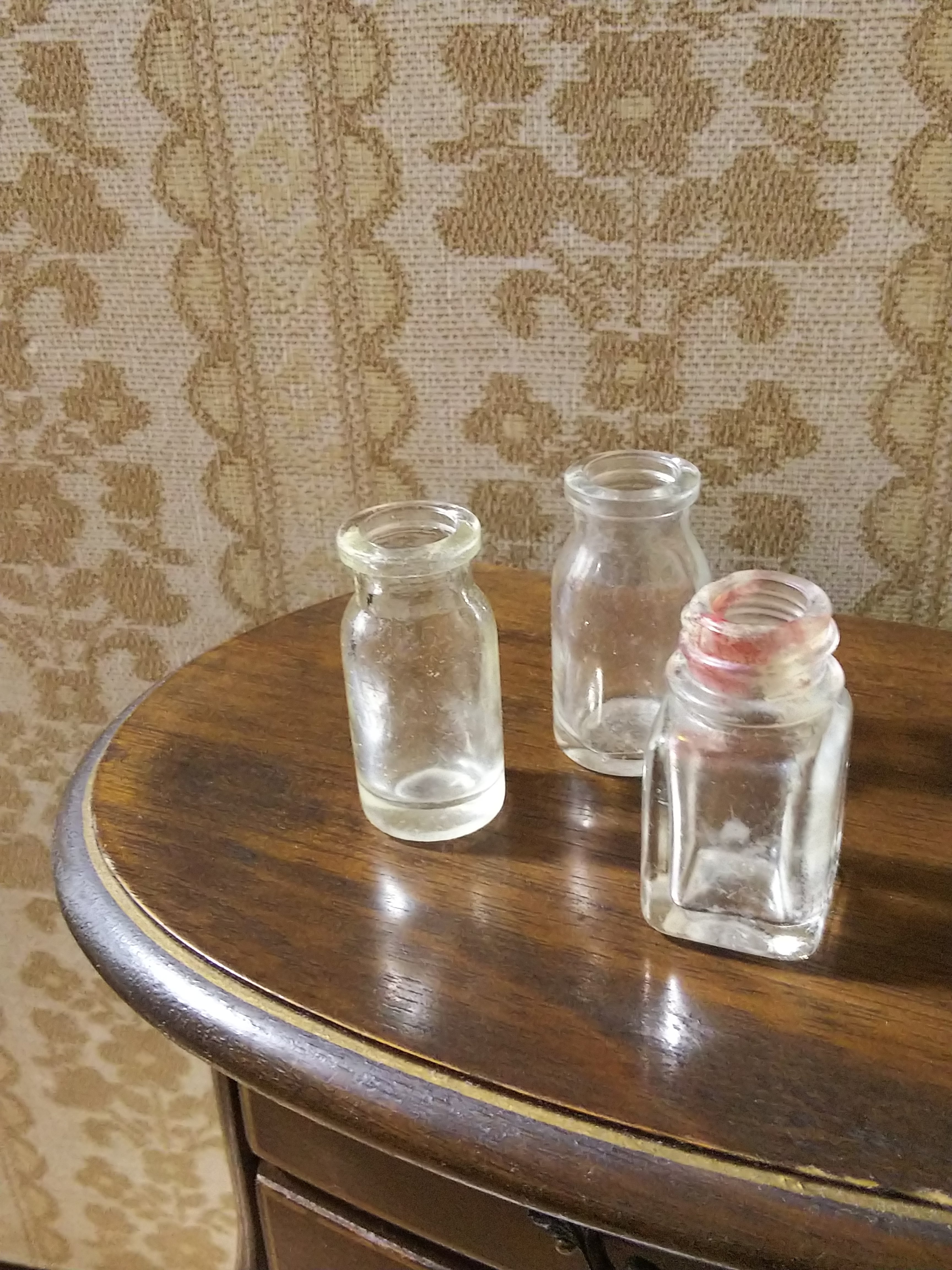 昭和 レトロ ガラス瓶 薬瓶 ヴィンテージ 小瓶3本セット るり羽 明目