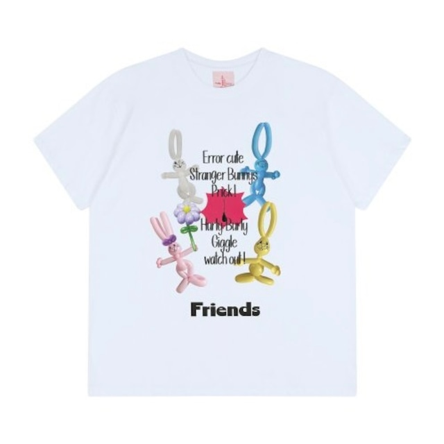 [HIGH SCHOOL DISCO] Stranger friends t-shirt_White 正規品 韓国ブランド 韓国ファッション 半袖 Tシャツ