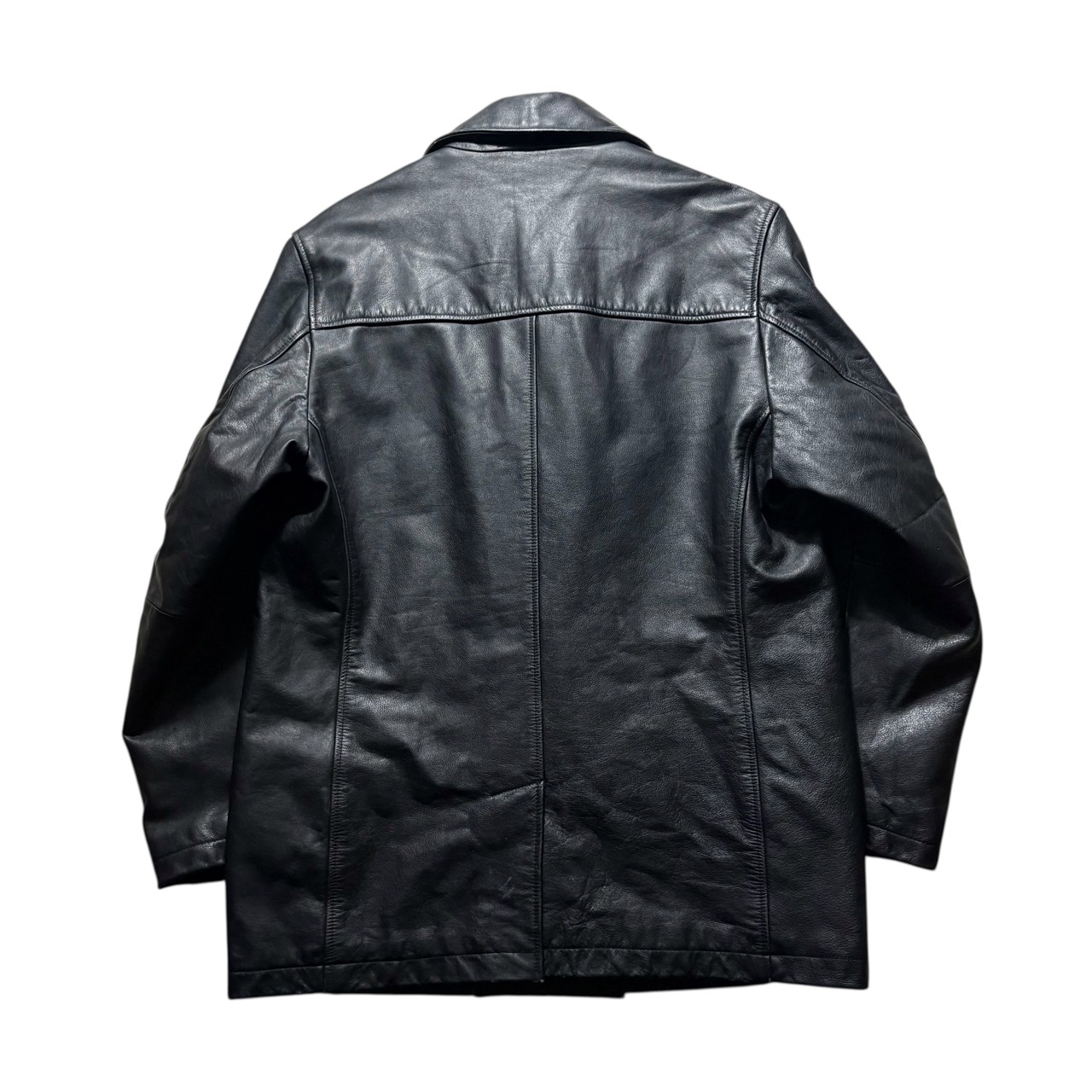 vintage 1990’s “OLD GAP” black leather P-coat