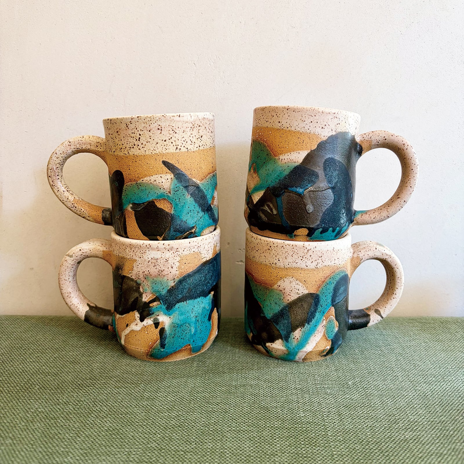 BKB セラミックス ★barrel 小　ブラック／ターコイズ 　鉢　プランター bkb ceramics planter_black | millvalley