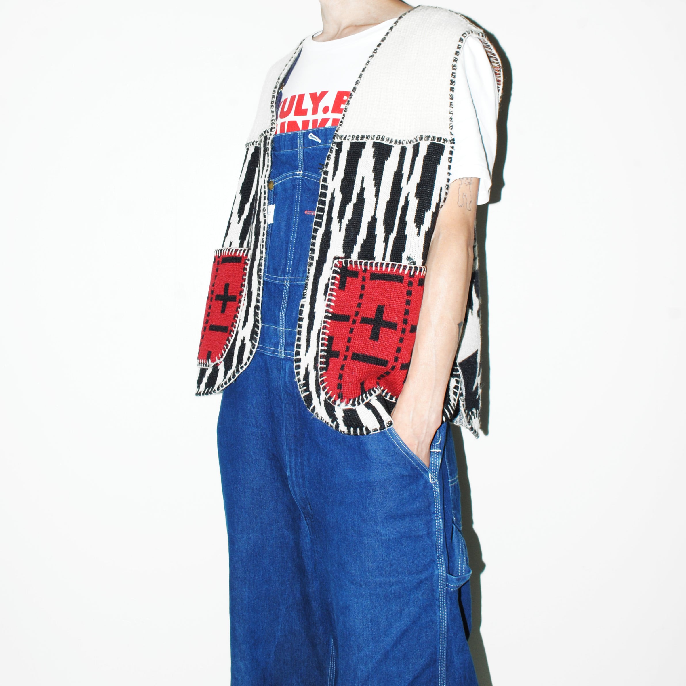 G-FORCE』 90s vintage panel knitted Vest | excube.e_shop