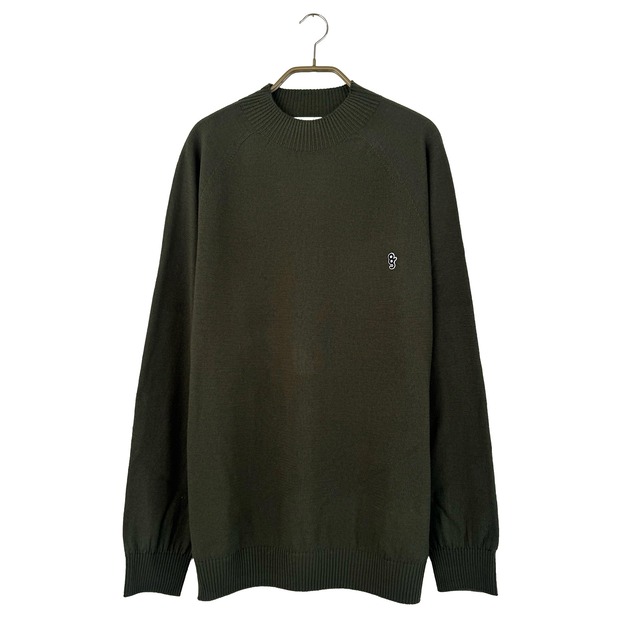 MOCK NECK KNIT SWEATER -KHAKI-