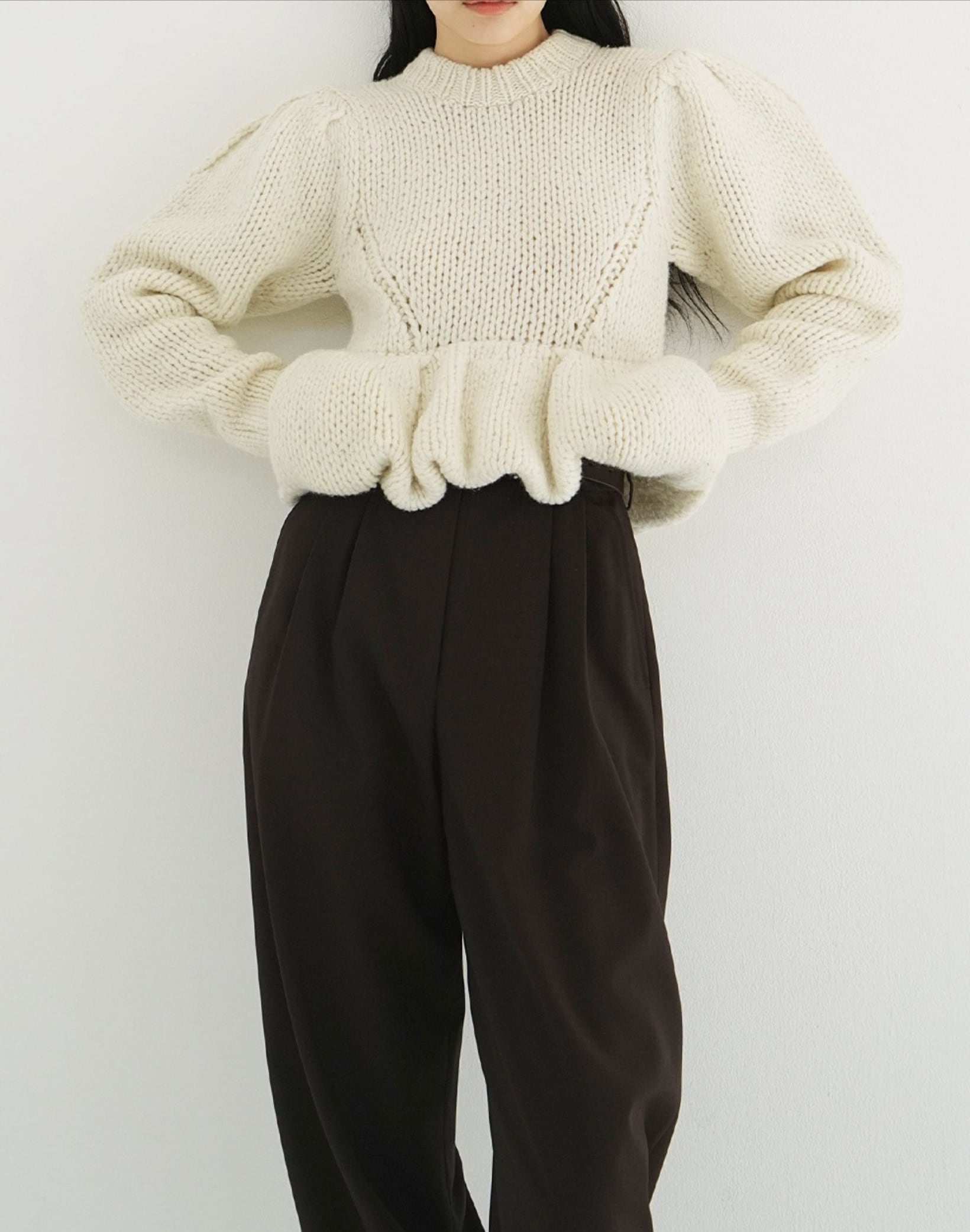 CLANE PEPLUM HAND KNIT TOPS | FLICKA ASHIYA