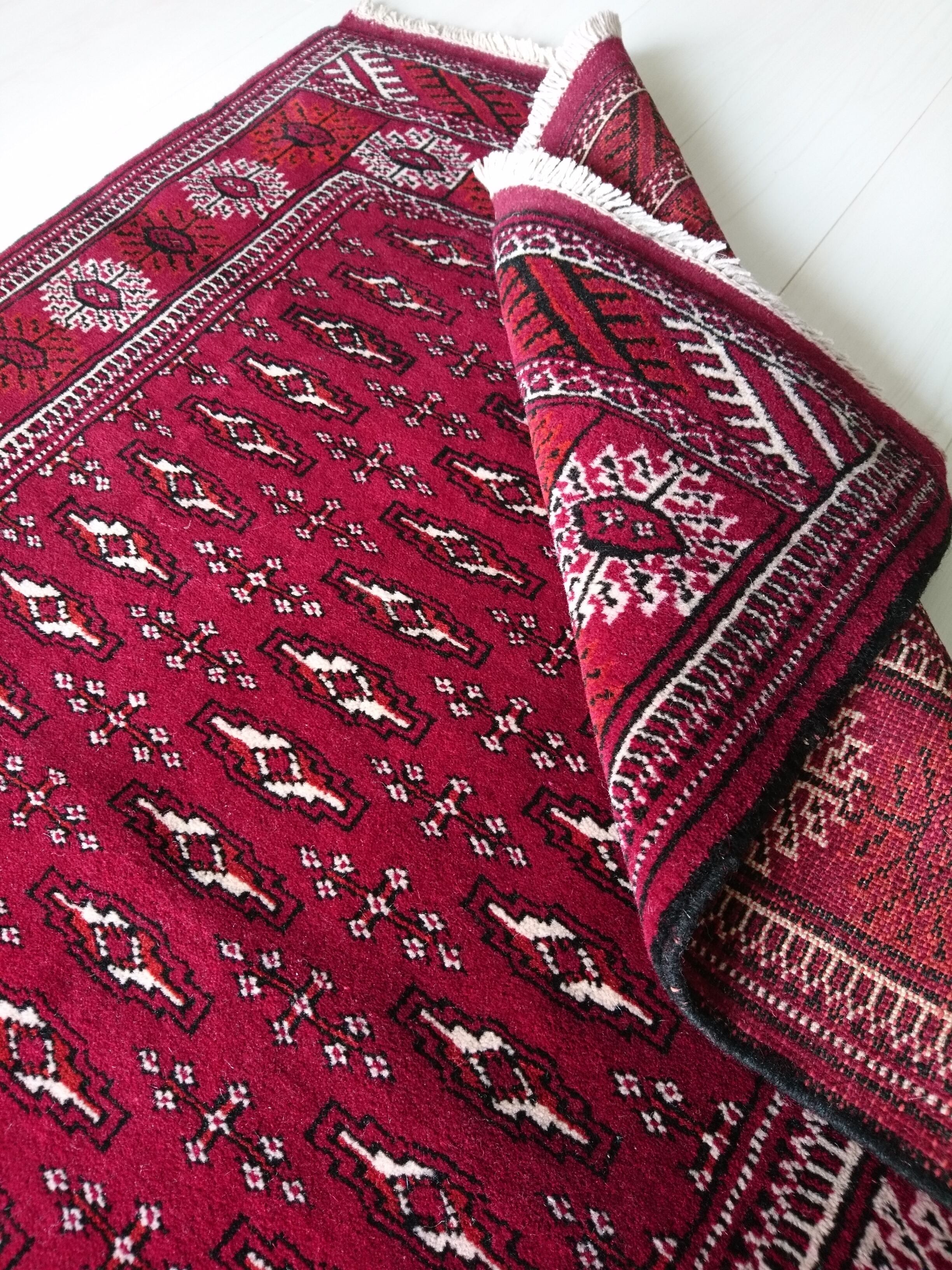 Persian Rug Turkmen approx 150x100cm Azuki Colour Fine Work