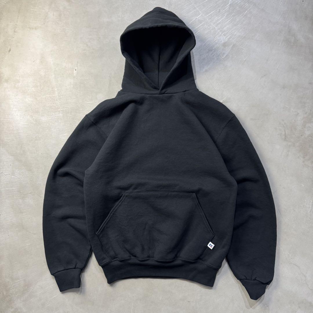 90s RUSSELL Hoodie ”BLACK” 無地 黒 USA