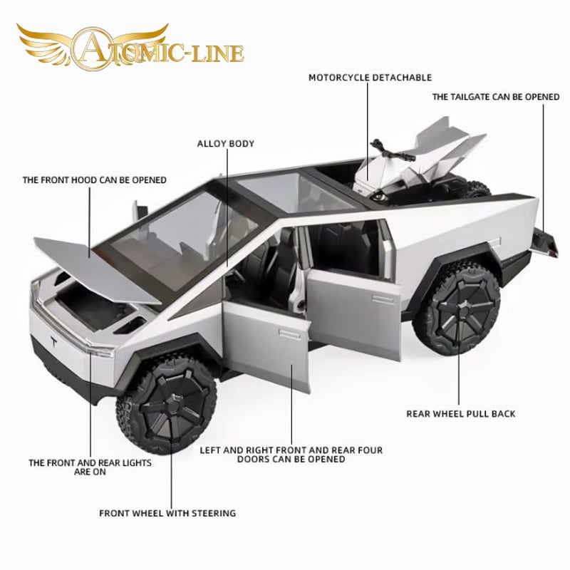 テスラ TESLA サイバートラック 1/24 ミニカー 全3色 ライト点灯