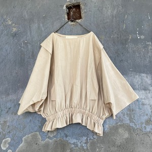 pullover blouse / 硫化染cotton ベージュ