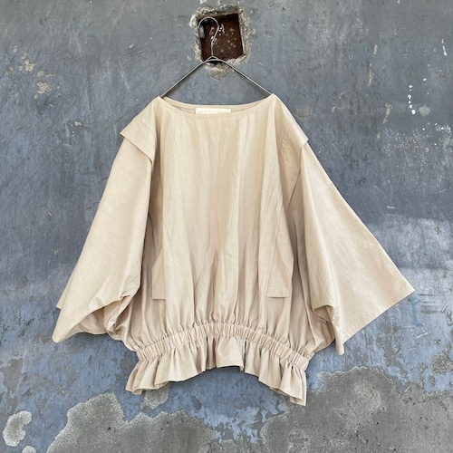 pullover blouse / 硫化染cotton ベージュ