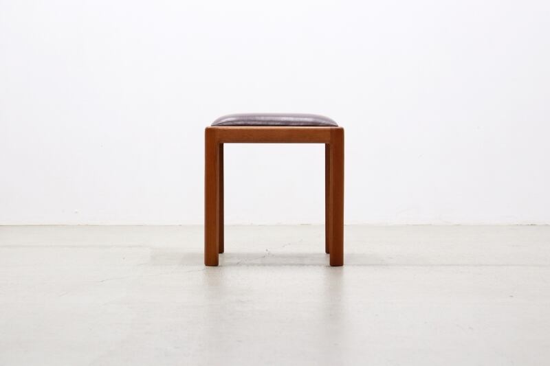 沼津店】青林製作所 レザー ヴィンテージ チーク材 スツール 本革 椅子