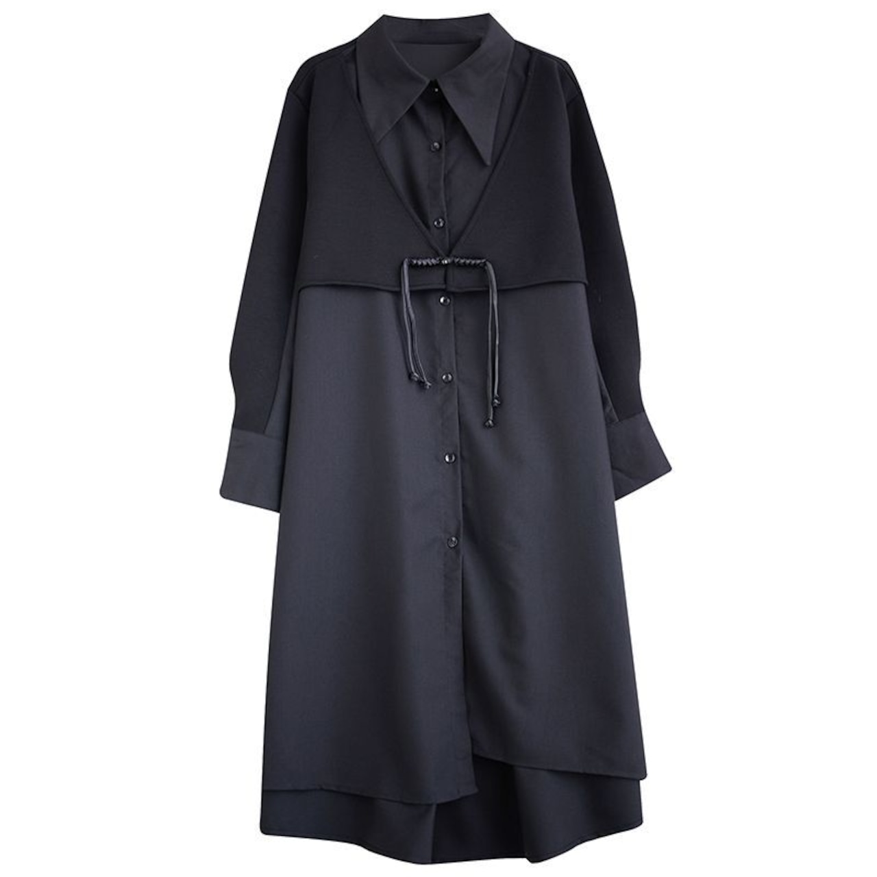 レイヤードデザイン ドロップショルダー ワンピース 00093