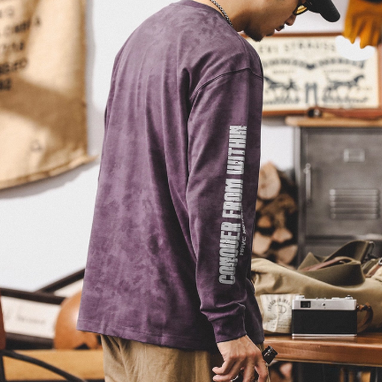 スリーブプリント クルーネック ロンT 10198