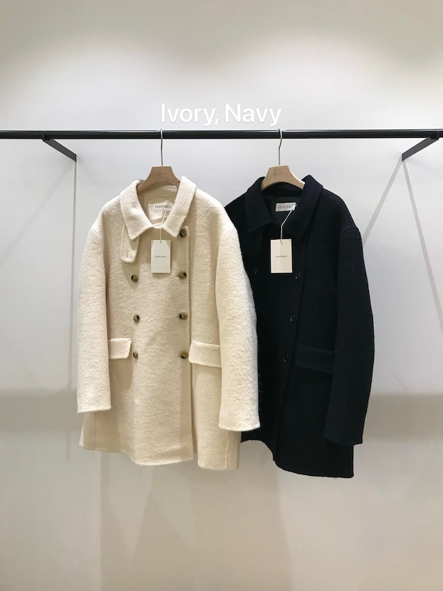 (予約) vegetable / Bell half coat (navy)