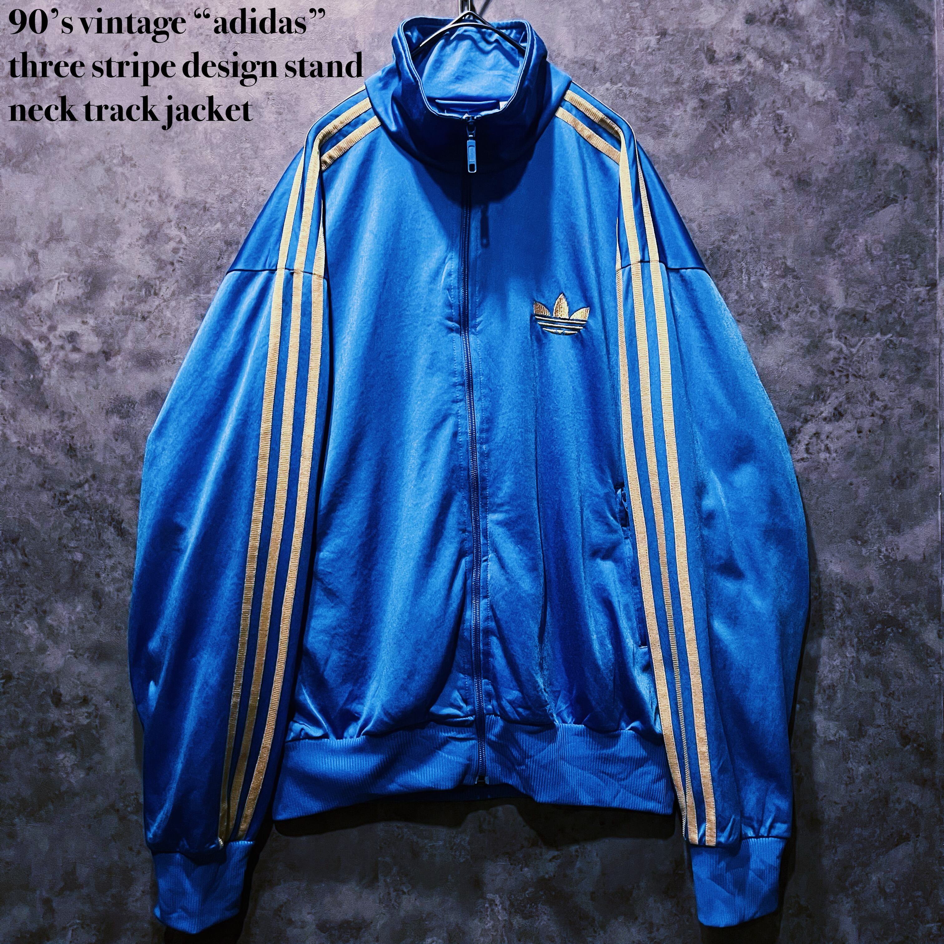【doppio】90’s vintage “adidas” three stripe design stand neck track jacket