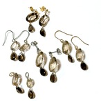 再販なし！宝石スモーキークォーツピアス・ペンダントトップ