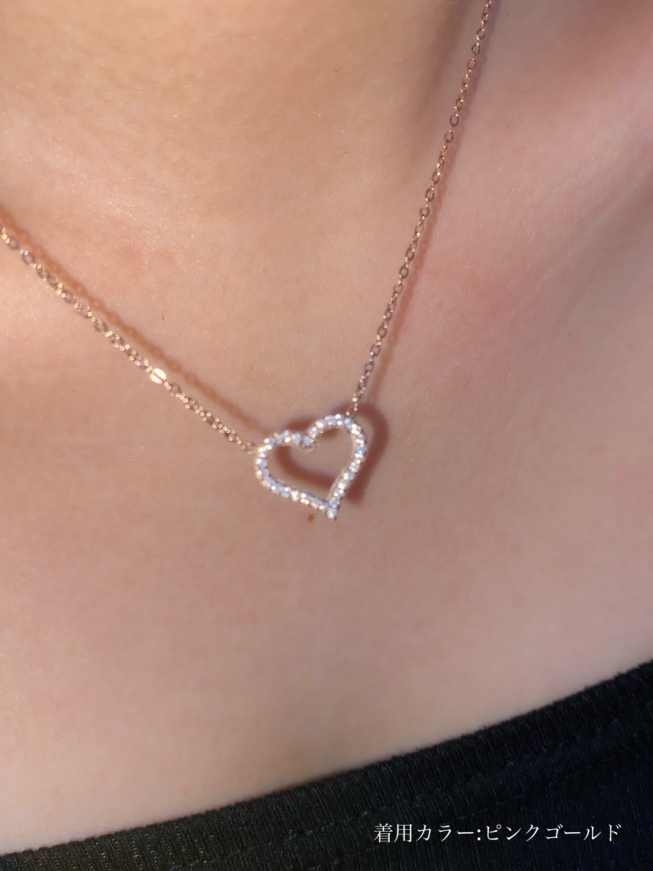 Heart zirconia necklace