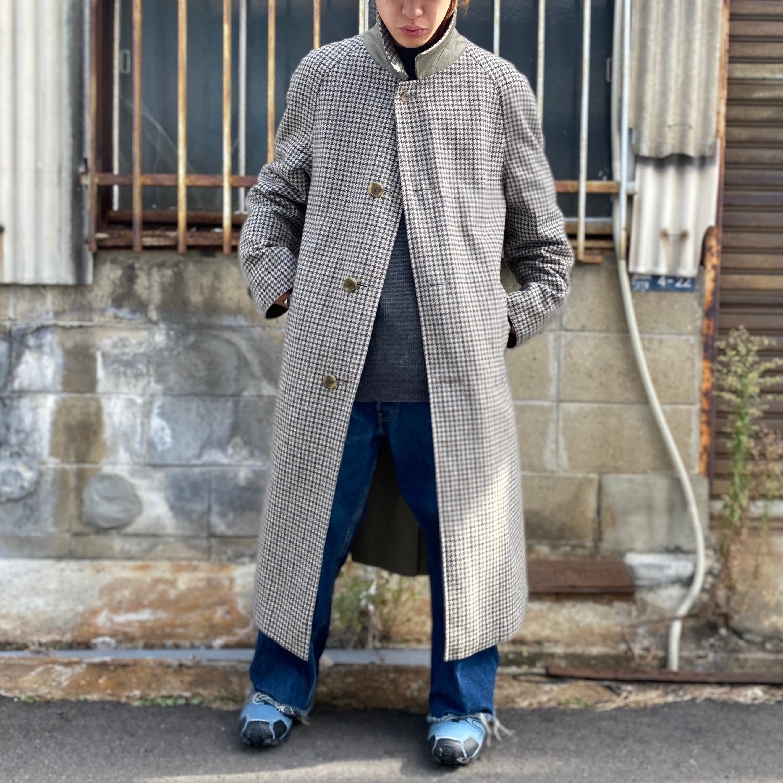 希少 aquascutum リバーシブル バルマカンコート ガンクラブチェック