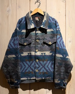 【a.k.a.C.a.k.a vintage】Native Pattern Euro Vintage Loose Wool Jacket